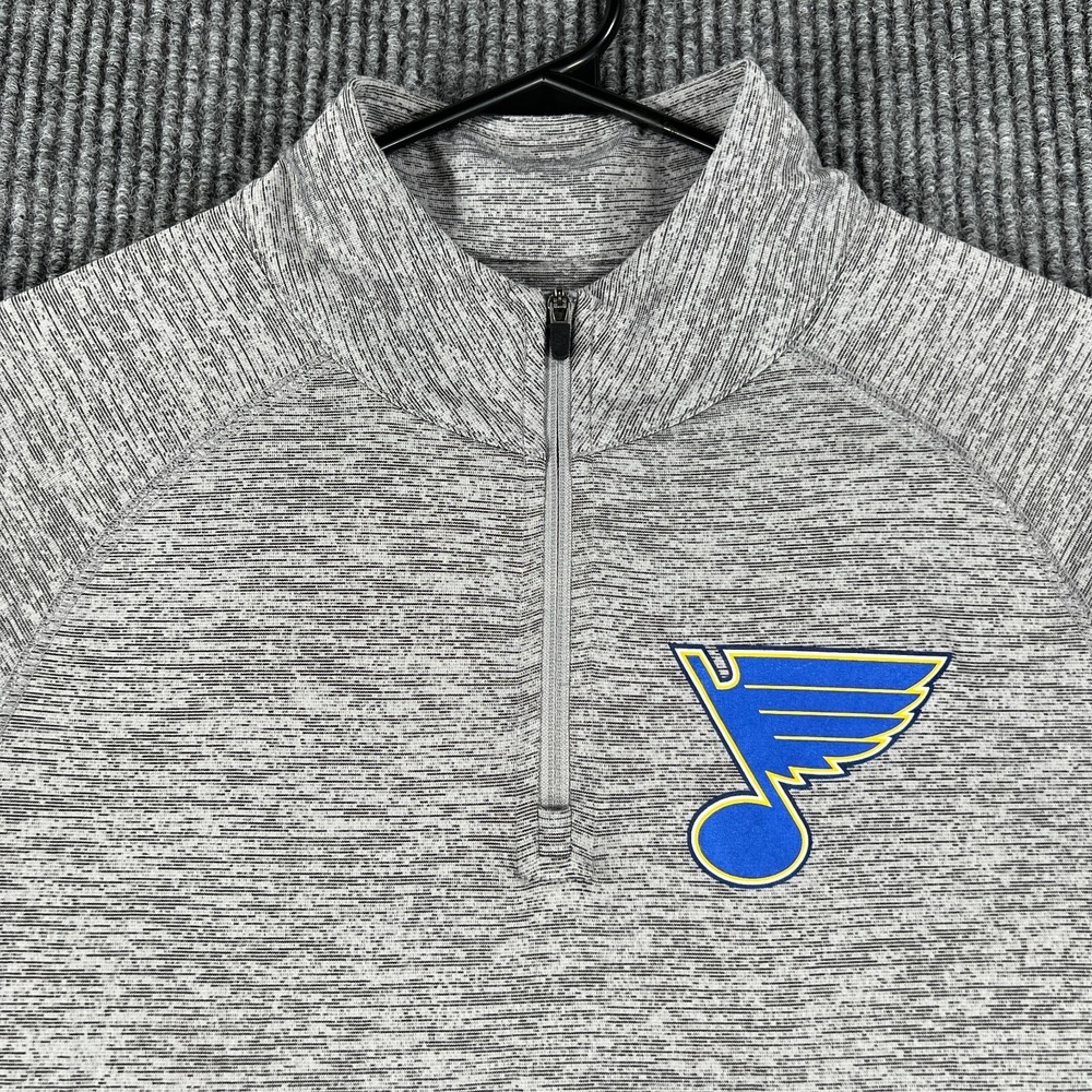 St. Louis Blues Shirt Mens Small Long Sleeve 1/4 Zip‎ Mock Neck Pullover NHL